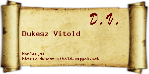 Dukesz Vitold névjegykártya